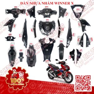 Dàn Áo Nhựa Nhám Winner X V2 2019 2020 2021 Chính Hãng Honda